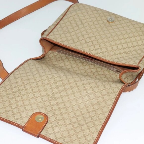 CELINE Macadam Canvas Shoulder Bag PVC Beige Gold Auth 120907 - Picture 10 of 16